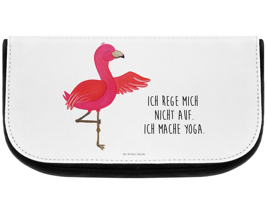 Kosmetiktasche Flamingo Yoga Kosmetikbeutel, Kulturtasche, Kulturbeutel, Schminktasche, Make-Up Tasche, Flamingo, Vogel, Yoga, Namaste, Achtsamkeit, Yoga-Übung, Entspannung, Ärger, Aufregen, Tiefenentspannung