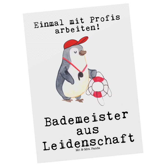 Postkarte Bademeister Leidenschaft