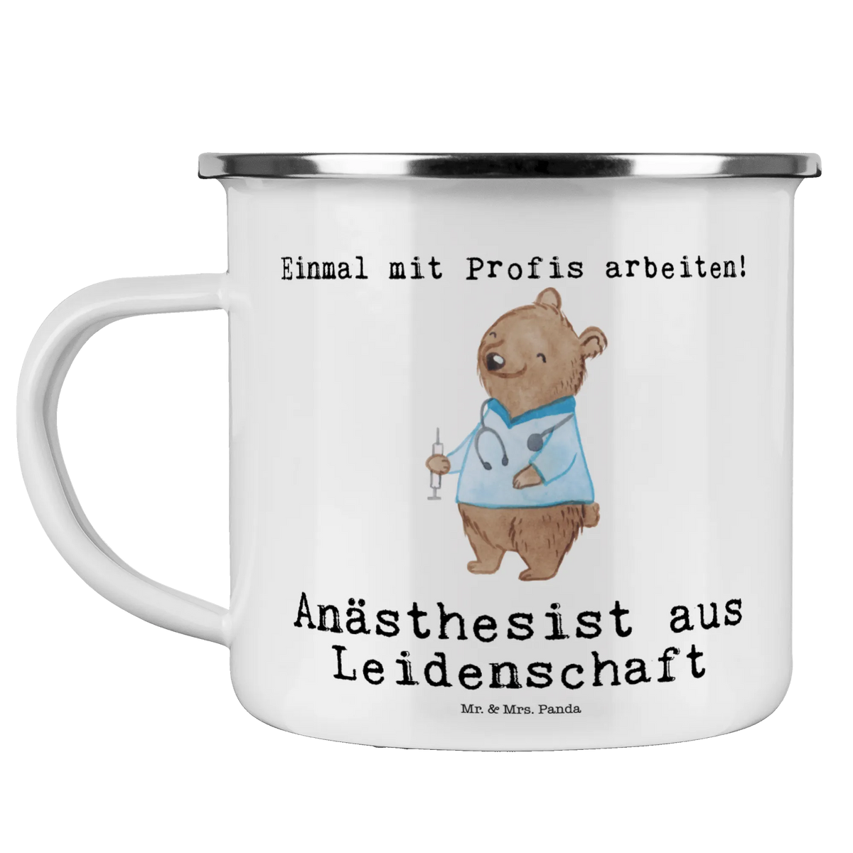 Produktbild von Mr. & Mrs. Panda Emaille Tasse - Anästhesist Leidenschaft 300ml