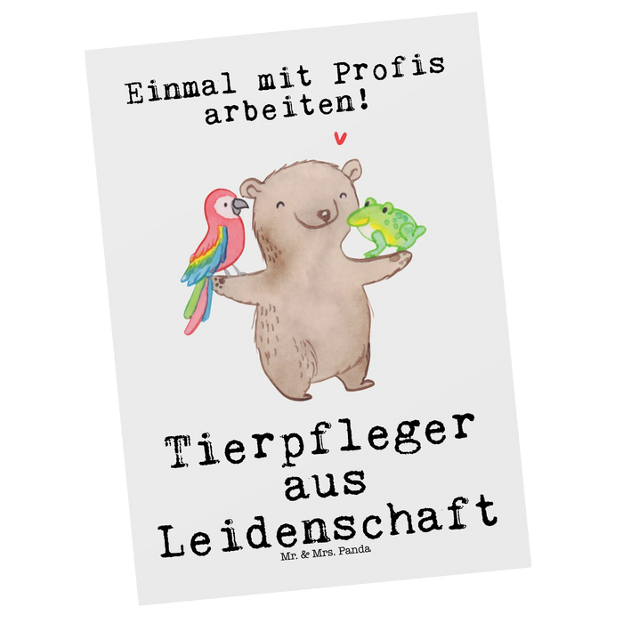 Postkarte Tierpfleger Leidenschaft