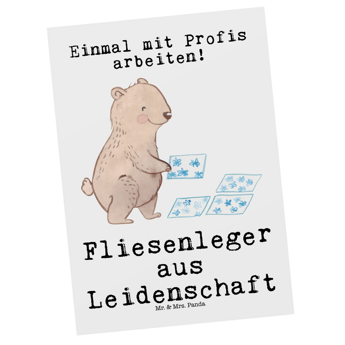 Postkarte Fliesenleger Leidenschaft
