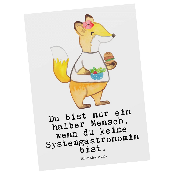 Postkarte Systemgastronomin Herz