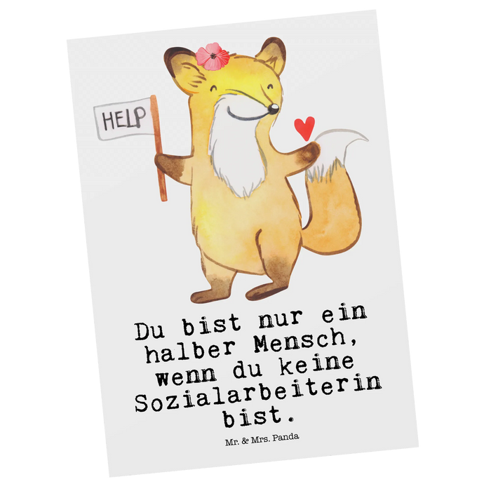 Postkarte Sozialarbeiterin Herz