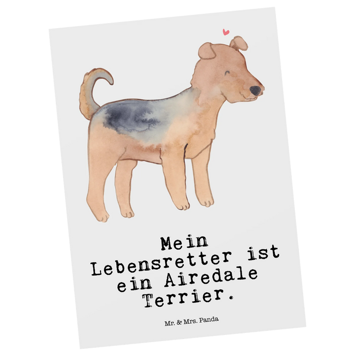 Postcard Airedale Terrier Lifesaver