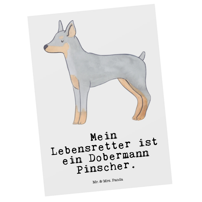Postkarte Dobermann Pinscher Lebensretter
