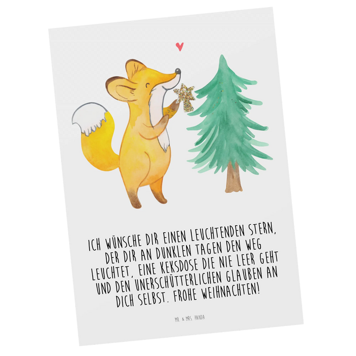 Postkarte Fuchs Weihnachtsbaum