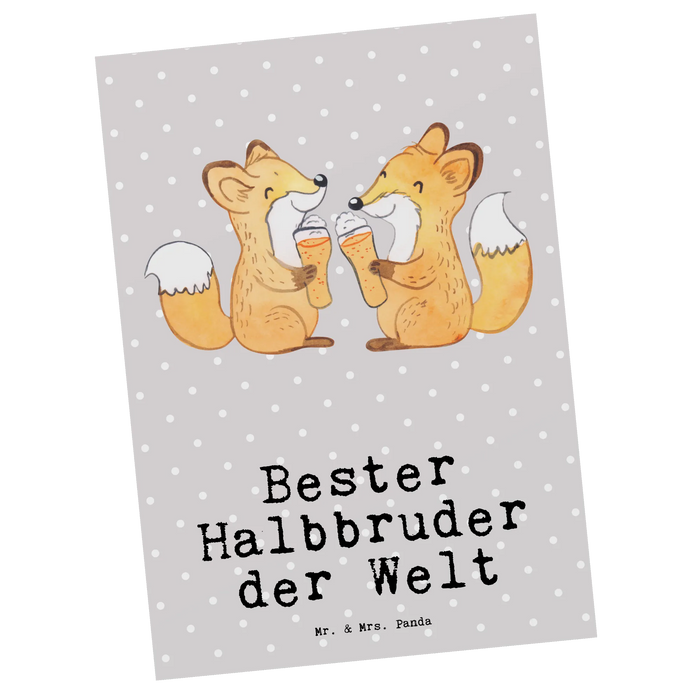 Postkarte Fuchs Bester Halbbruder der Welt