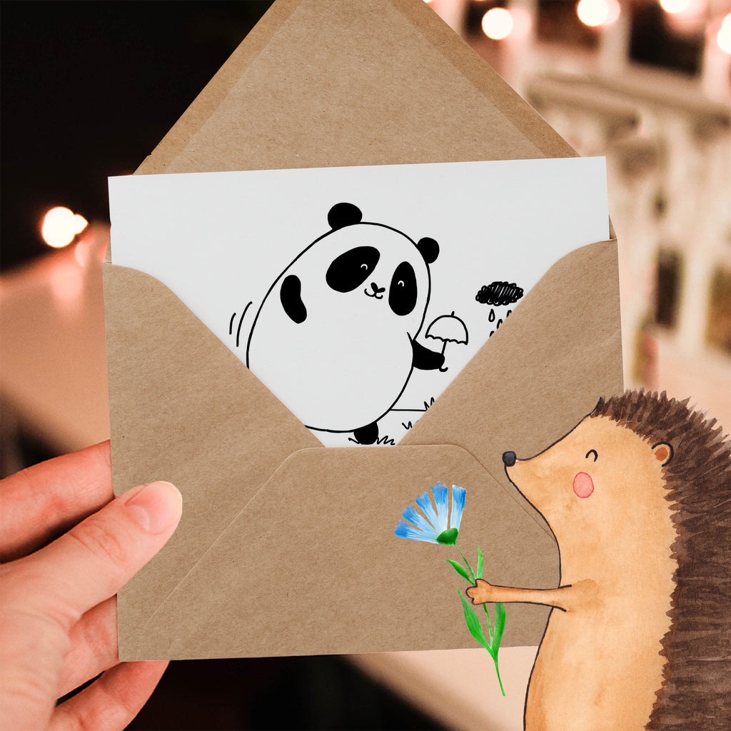 Deluxe Karte Panda Zusammenhalt Karte, Grußkarte, Klappkarte, Einladungskarte, Glückwunschkarte, Hochzeitskarte, Geburtstagskarte, Hochwertige Grußkarte, Hochwertige Klappkarte
