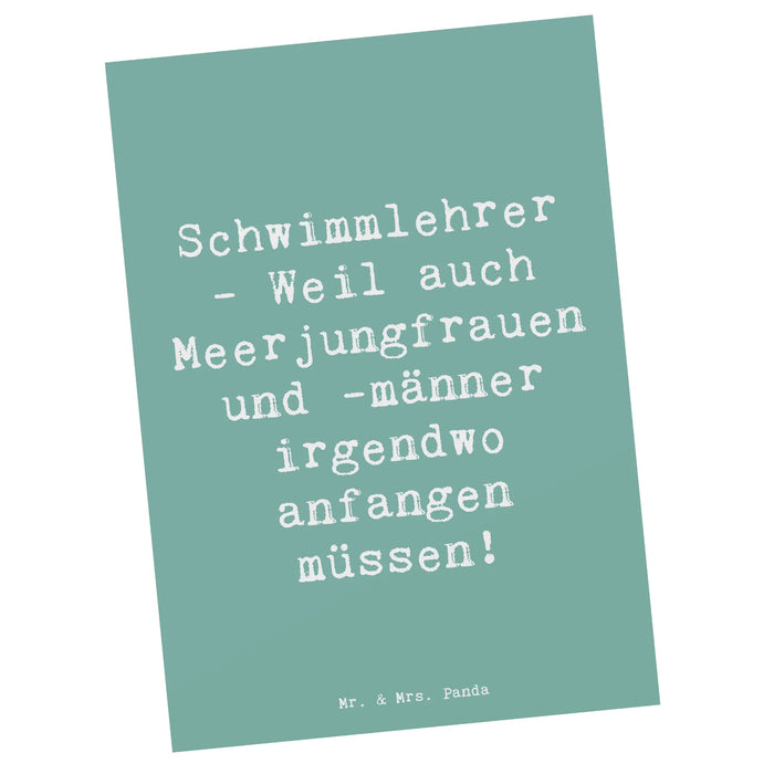 Postkarte Spruch Schwimmlehrer Anfang