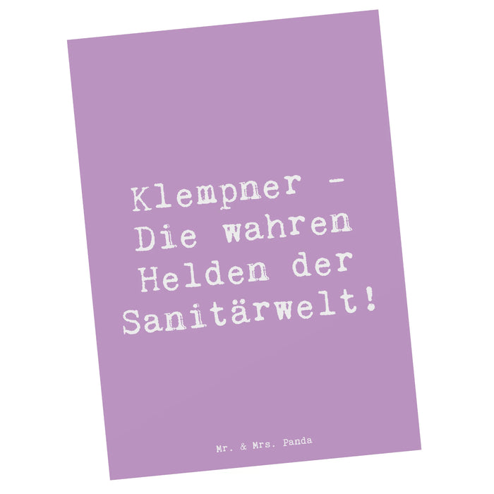 Postkarte Spruch Klempner Helden