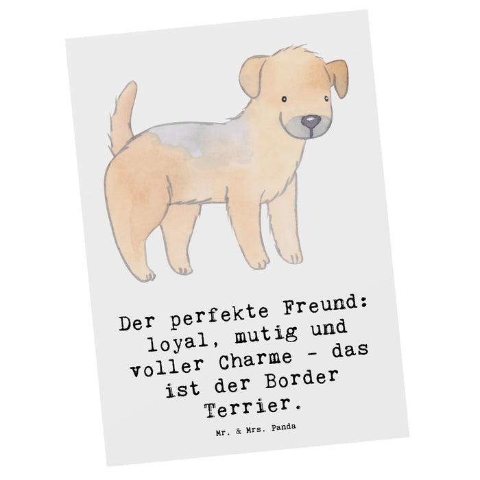 Postkarte Border Terrier Freund