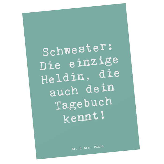 Postkarte Spruch Schwester Heldin