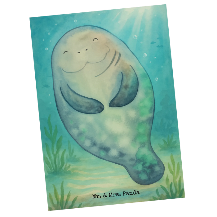 Postcard manatee happy Design