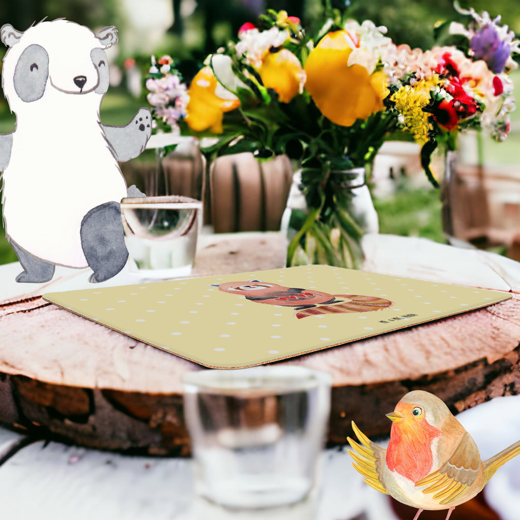 Tischset Roter Panda Tischset, Tischuntersetzer, Platzset, Tiermotive, Gute Laune, lustige Sprüche, Tiere, Panda, Liebe, Rot, Herz, Liebling, Lieblingsmensch