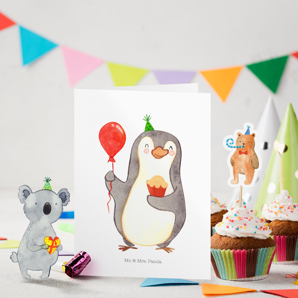 Geburtstagskarte Pinguin Geburtstag Grusskarte, Klappkarte, Einladungskarte, Glückwunschkarte, Hochzeitskarte, Geburtstagskarte, Geburtstag, Geburtstagsgeschenk, Geschenk, Party, Feiern, Geschenke, Torte, Kuchen
