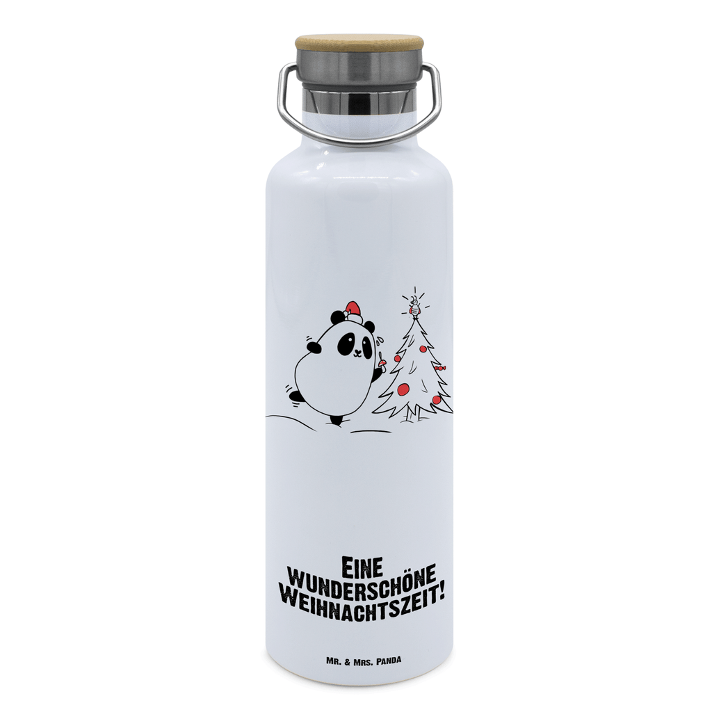 Trinkflasche Panda Weihnachtszeit Thermosflasche, Isolierflasche, Edelstahl, Trinkflasche, isoliert, Wamrhaltefunktion, Sportflasche, Flasche zum Sport, Sportlerflasche