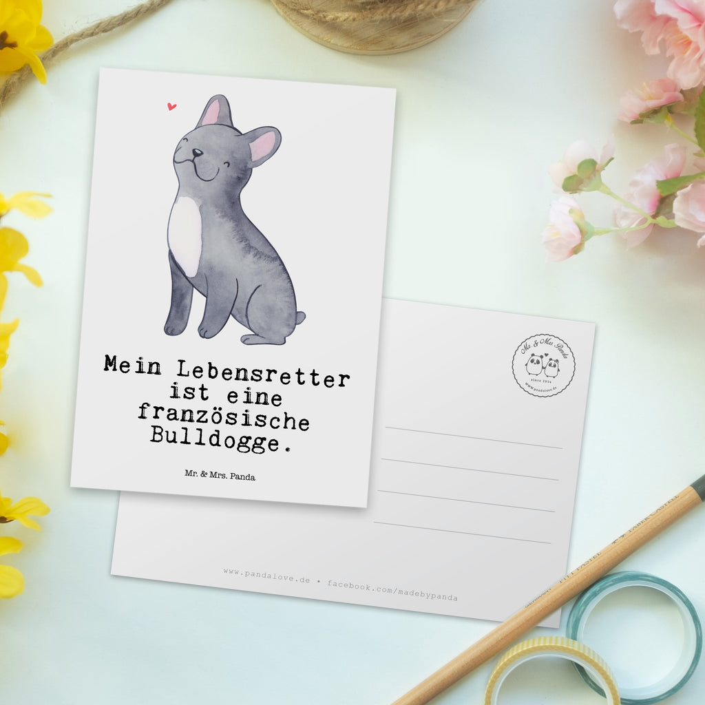 Postkarte Französische Bulldogge Lebensretter Postkarte, Karte, Geschenkkarte, Grußkarte, Einladung, Ansichtskarte, Geburtstagskarte, Einladungskarte, Dankeskarte, Hund, Hunderasse, Rassehund, Hundebesitzer, Geschenk, Tierfreund, Schenken, Welpe, Französische Bulldogge