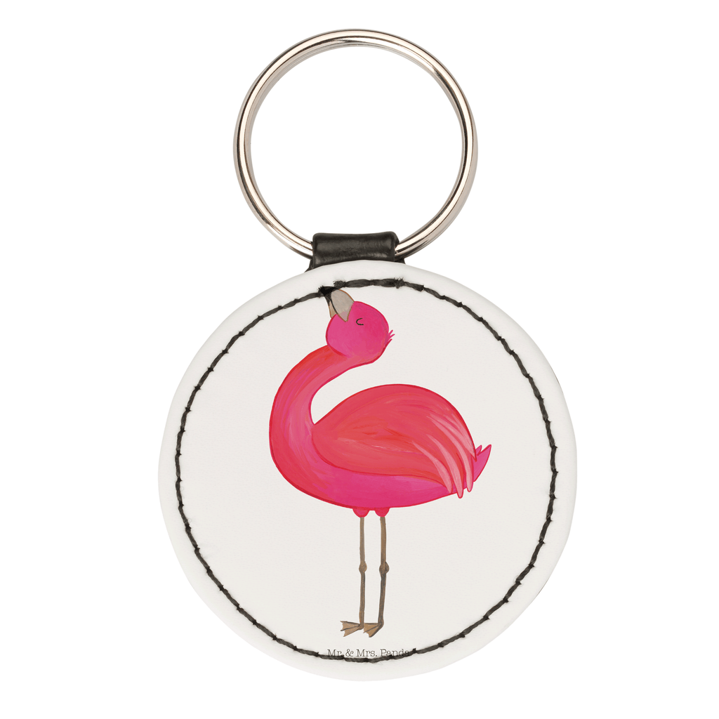 Rund Schlüsselanhänger Flamingo stolz Schlüsselanhänger, Anhänger, Taschenanhänger, Glücksbringer, Schutzengel, Flamingo, stolz, Freude, Selbstliebe, Selbstakzeptanz, Freundin, beste Freundin, Tochter, Mama, Schwester