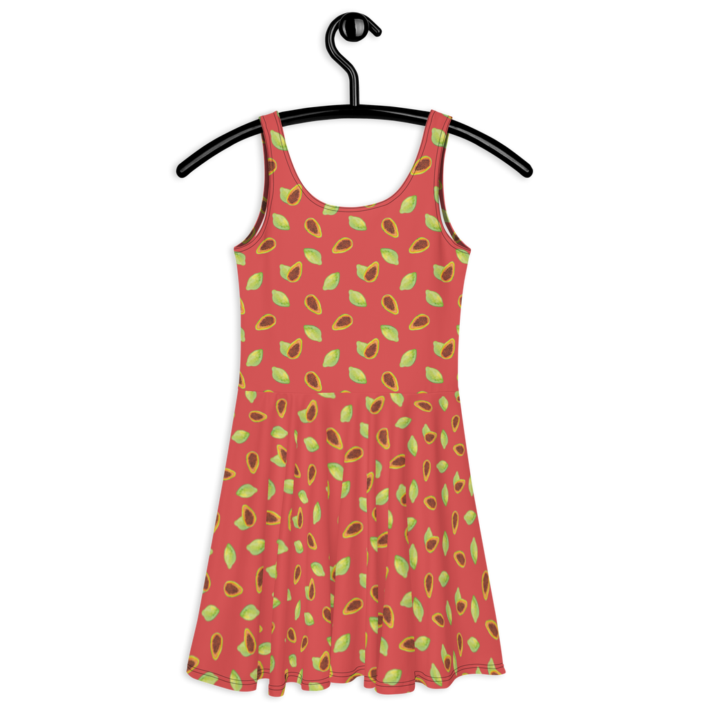 Sommerkleid Obst Papaya Sommerkleid, Kleid, Skaterkleid, Papapya Muster, Obst Muster, Papayas