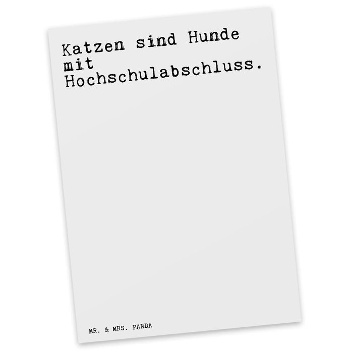 Postcard Katzen sind Hunde mit...