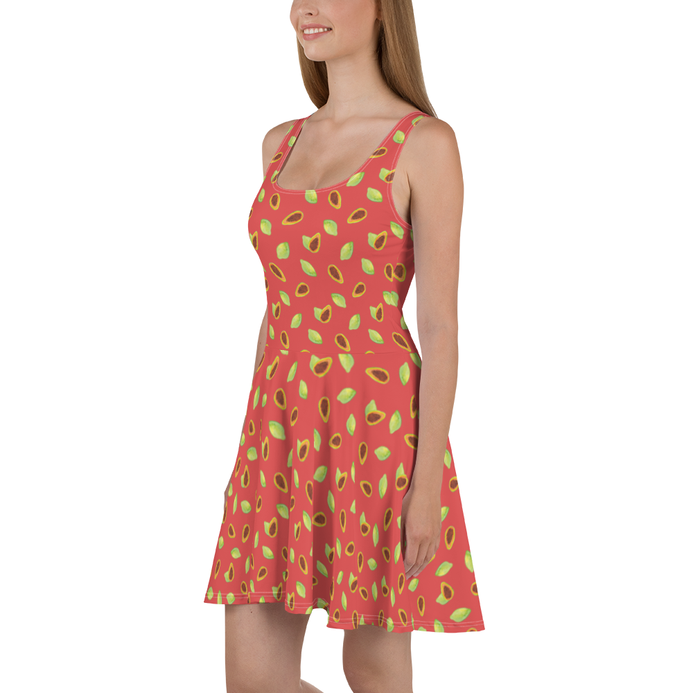 Sommerkleid Obst Papaya Sommerkleid, Kleid, Skaterkleid, Papapya Muster, Obst Muster, Papayas