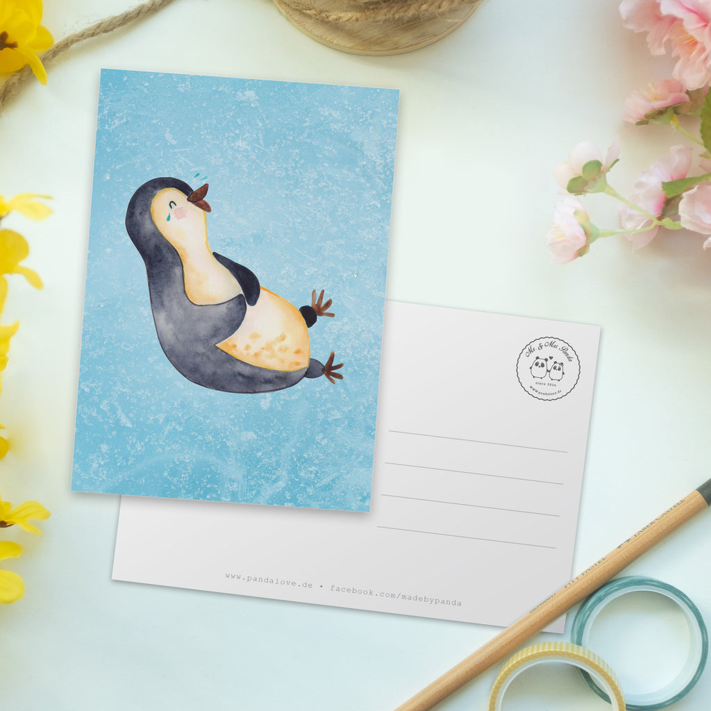 Postkarte Pinguin lachend Postkarte, Karte, Geschenkkarte, Grußkarte, Einladung, Ansichtskarte, Geburtstagskarte, Einladungskarte, Dankeskarte, Pinguin, Pinguine, lustiger Spruch, Optimismus, Fröhlich, Lachen, Humor, Fröhlichkeit