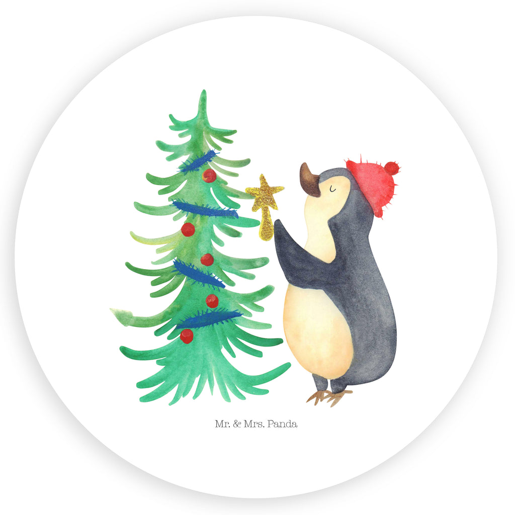Rund Aufkleber Pinguin Weihnachtsbaum Sticker, Aufkleber, Etikett, Kinder, rund, Winter, Weihnachten, Weihnachtsdeko, Nikolaus, Advent, Heiligabend, Wintermotiv, Pinguin