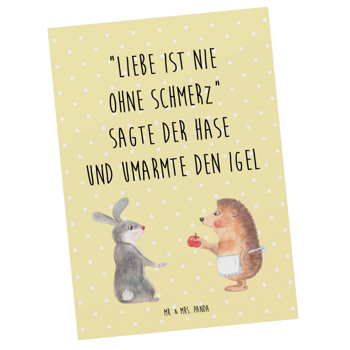 Postkarte Hase Igel