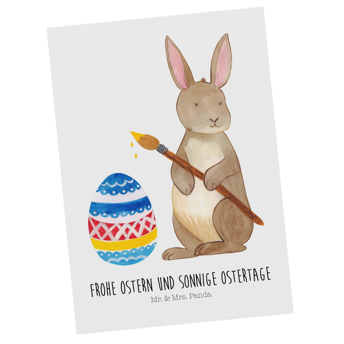 Postkarte Hase Eier Malen
