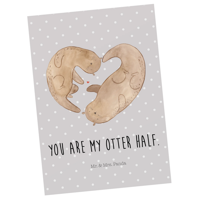 Postcard otter Heart