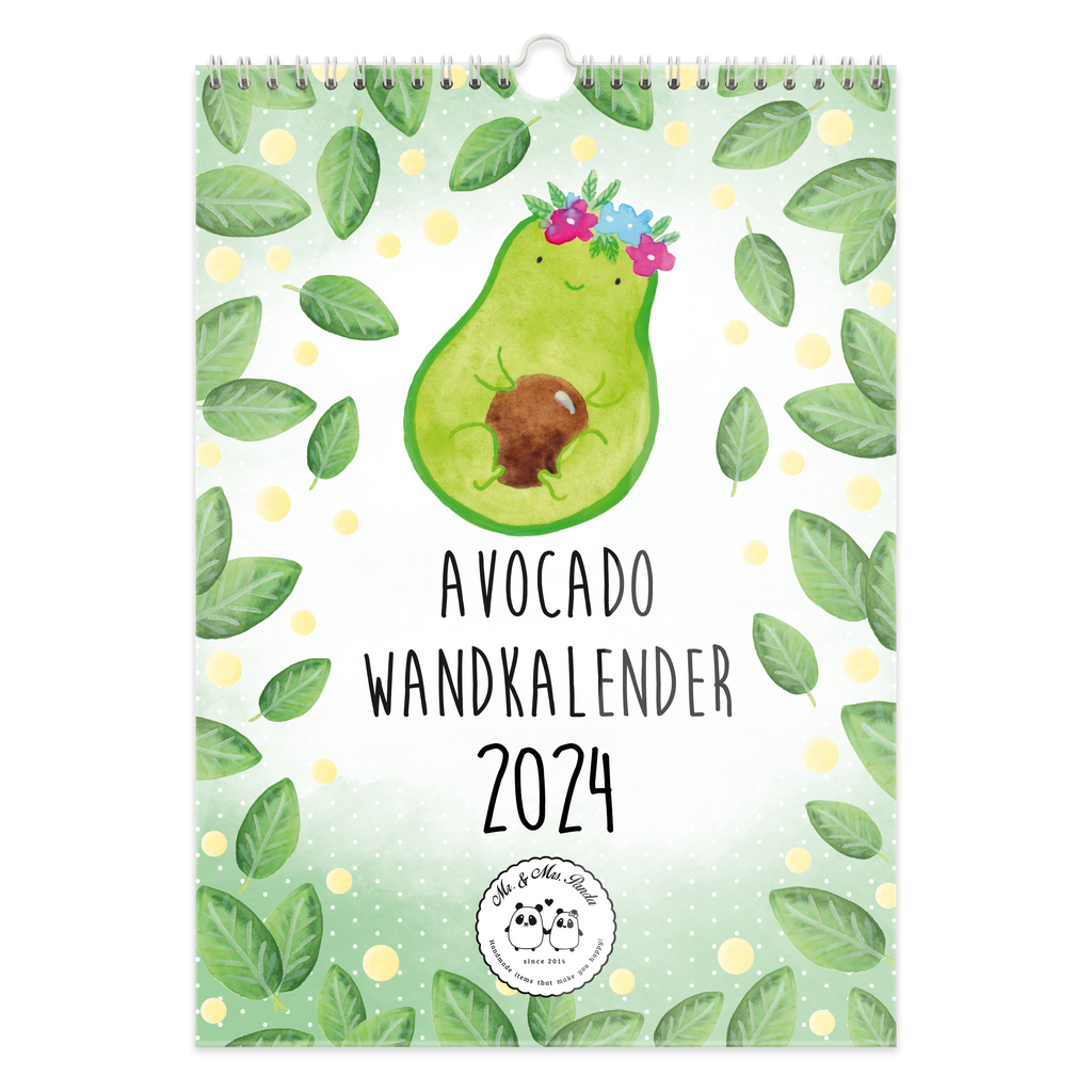 A4 Wandkalender 2024 Avocado Collection Kalender, Jahreskalender, Terminplaner, Kalender mit Feiertagen, Küchenkalender, Avocado, Veggie, Vegan, Gesund
