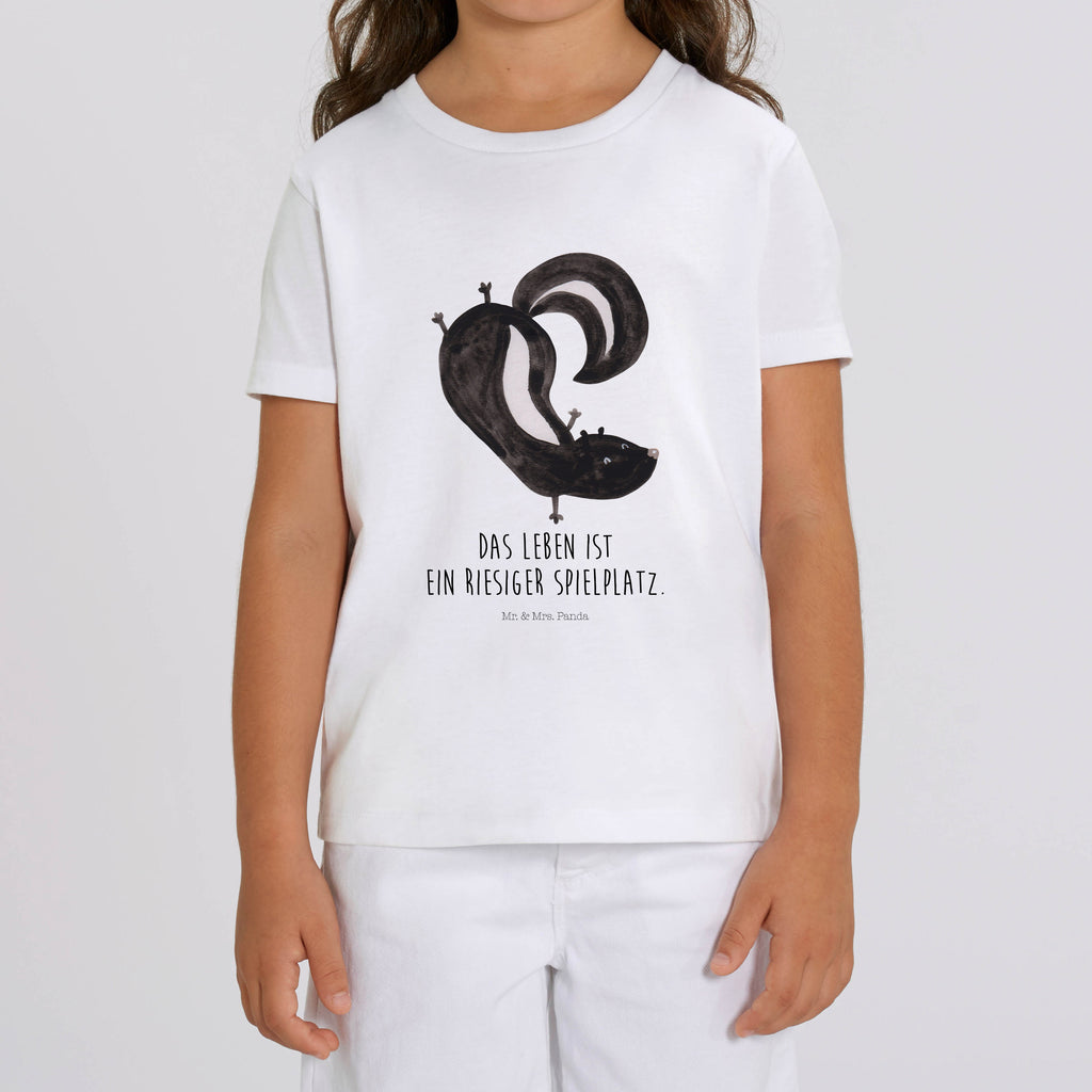 Organic Kinder T-Shirt Stinktier Handstand Kinder T-Shirt, Kinder T-Shirt Mädchen, Kinder T-Shirt Jungen, Stinktier, Skunk, Wildtier, Raubtier, Stinker, Stinki, Spielplatz, verpielt, Kind