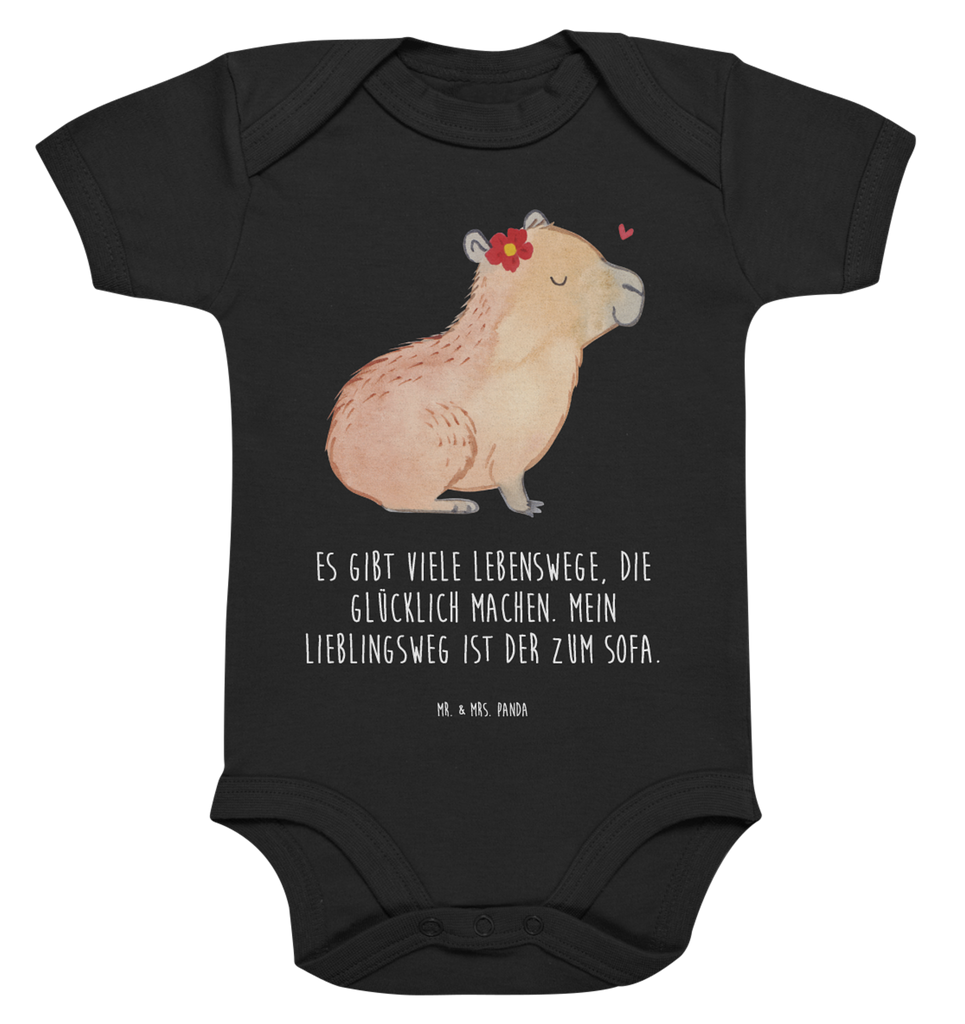 Organic Baby Body Capybara Blume Babykleidung, Babystrampler, Strampler, Wickelbody, Baby Erstausstattung, Junge, Mädchen, Tiermotive, Gute Laune, lustige Sprüche, Tiere, Capybara