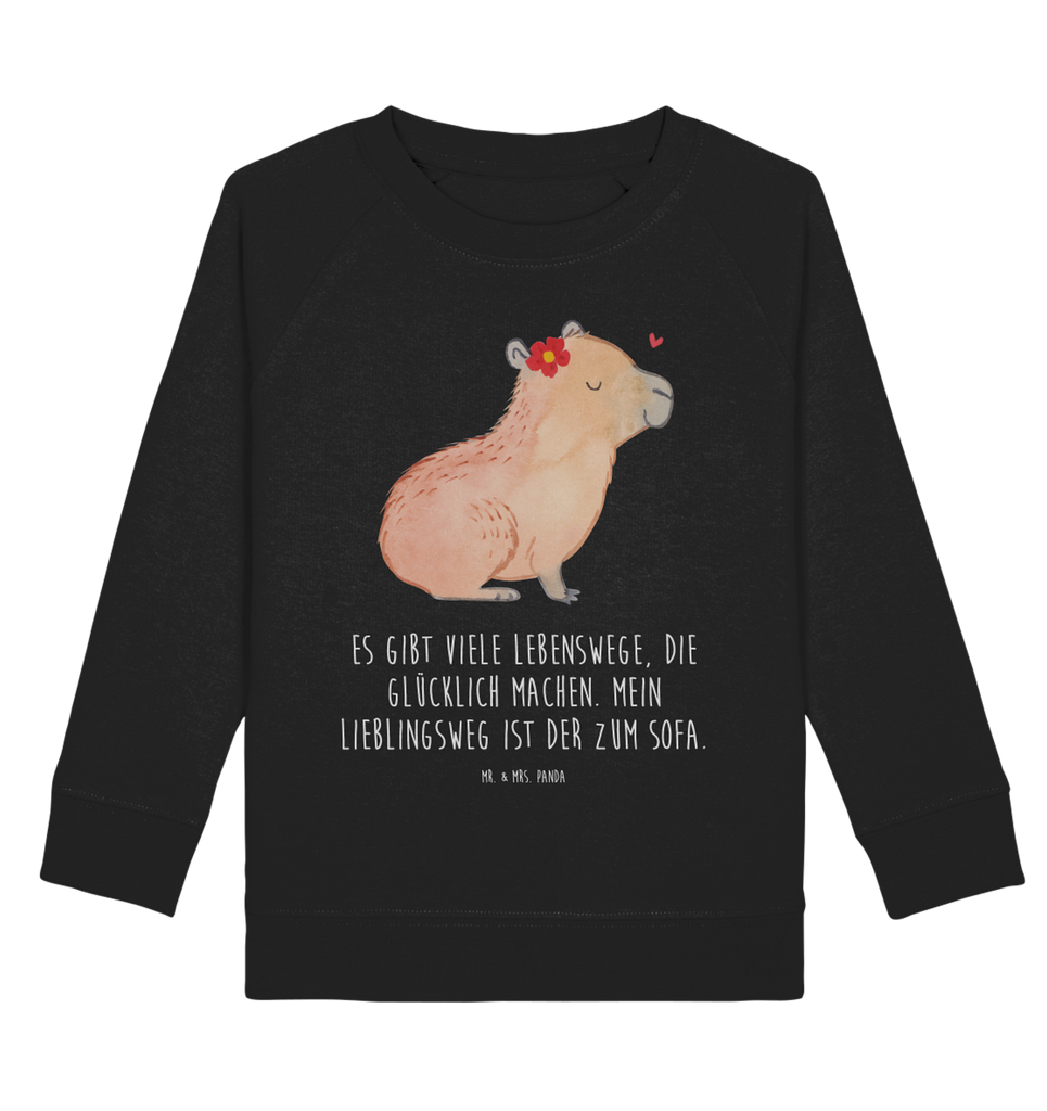 Organic Kinder Pullover Capybara Blume Kinder Pullover, Kinder Sweatshirt, Jungen, Mädchen, Tiermotive, Gute Laune, lustige Sprüche, Tiere, Capybara