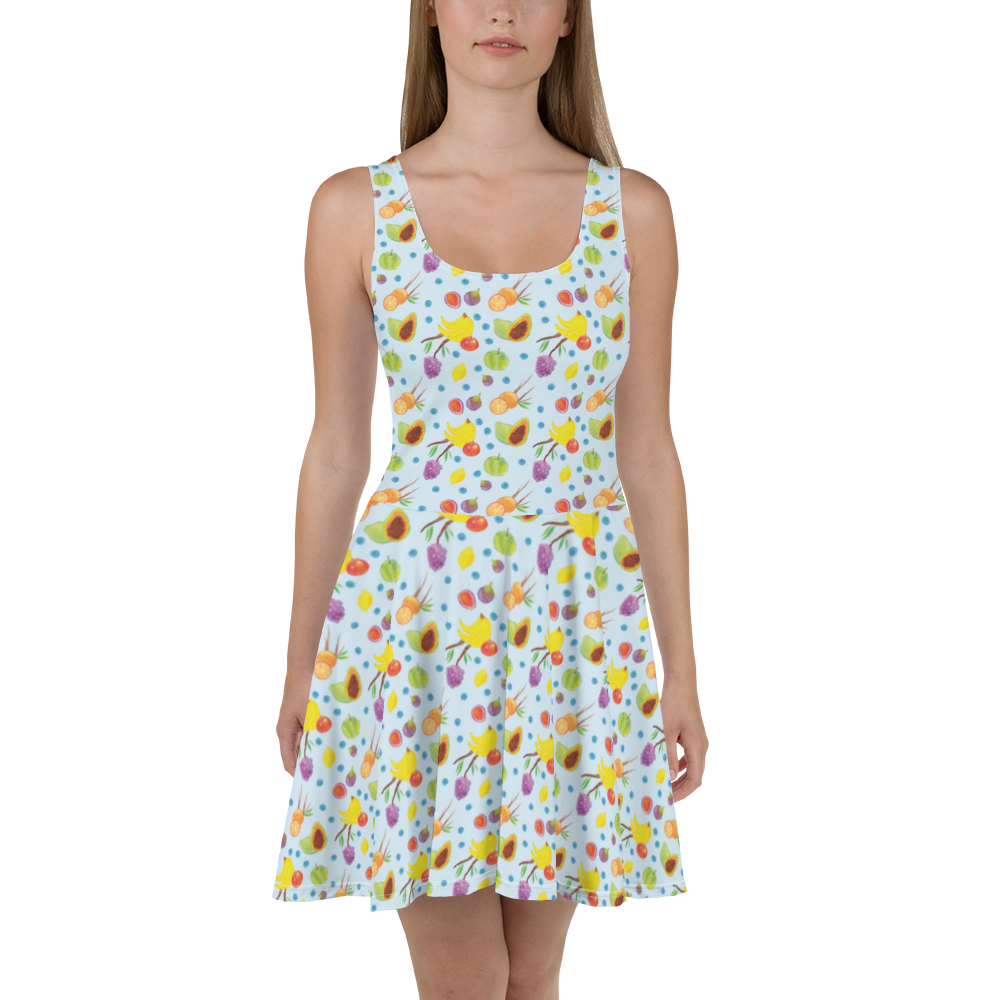 Sommerkleid Obst Korb Sommerkleid, Kleid, Skaterkleid, Obst Muster, Obstkorb, Früchte, Frucht Muster