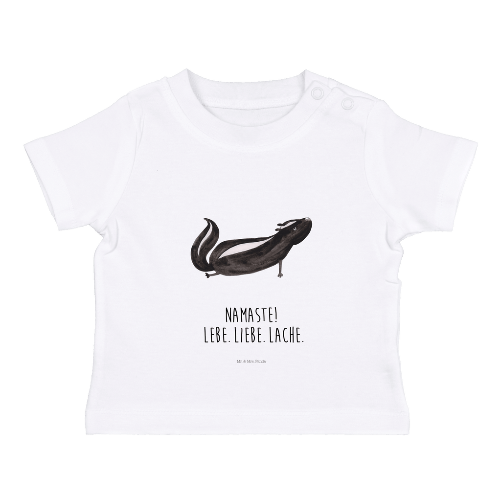Organic Baby Shirt Stinktier Yoga Baby T-Shirt, Jungen Baby T-Shirt, Mädchen Baby T-Shirt, Shirt, Stinktier, Skunk, Wildtier, Raubtier, Stinker, Stinki, Yoga, Namaste, Lebe, Liebe, Lache
