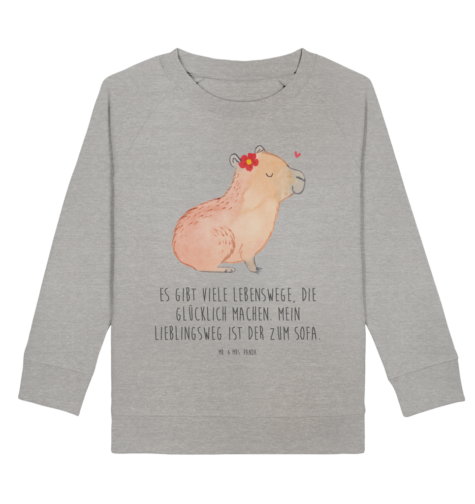 Organic Kinder Pullover Capybara Blume Kinder Pullover, Kinder Sweatshirt, Jungen, Mädchen, Tiermotive, Gute Laune, lustige Sprüche, Tiere, Capybara