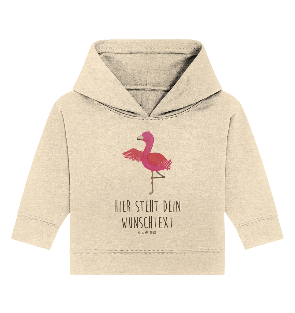 Personalisierter Baby Hoodie Flamingo Yoga Personalisierter Baby Hoodie, Baby Hoodie mit Namen, Babyhoodie Wunschtext, Flamingo, Vogel, Yoga, Namaste, Achtsamkeit, Yoga-Übung, Entspannung, Ärger, Aufregen, Tiefenentspannung