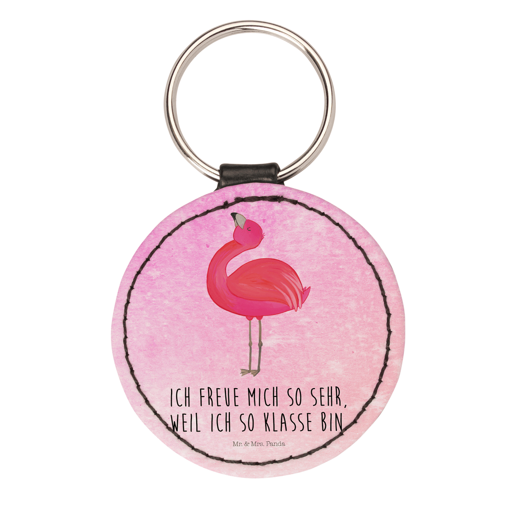Rund Schlüsselanhänger Flamingo stolz Schlüsselanhänger, Anhänger, Taschenanhänger, Glücksbringer, Schutzengel, Flamingo, stolz, Freude, Selbstliebe, Selbstakzeptanz, Freundin, beste Freundin, Tochter, Mama, Schwester