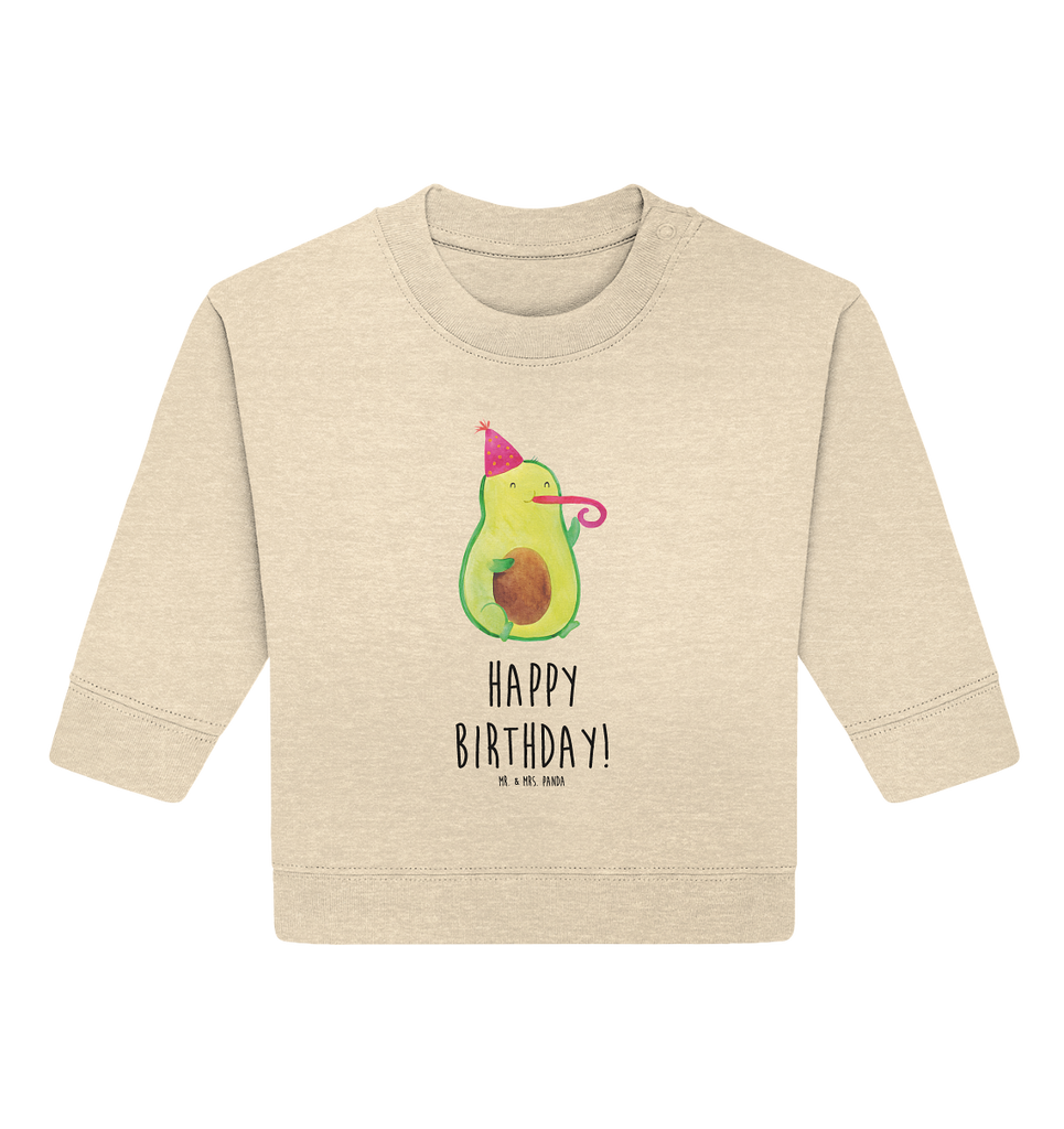 Organic Baby Pullover Avocado Birthday Wunderschöner Baby Pullover /Sweatshirt von Mr. & Mrs. Panda <br /><br />Material: <br />- 85 % Baumwolle (Bio-Qualität, ringgesponnen, gekämmt)<br />- 15 % Polyester (recycelt)</li><li>Grammatur: 280 g/m²<br />- Schnitt: normale Passform</li><li>Eingesetzte Ärmel<br />- Knopfleiste mit 1 gleichfarbigen Druckknopf und 1 verdeckten Druckknopf an Schulter für einfacheres Anziehen, Avocado, Veggie, Vegan, Gesund