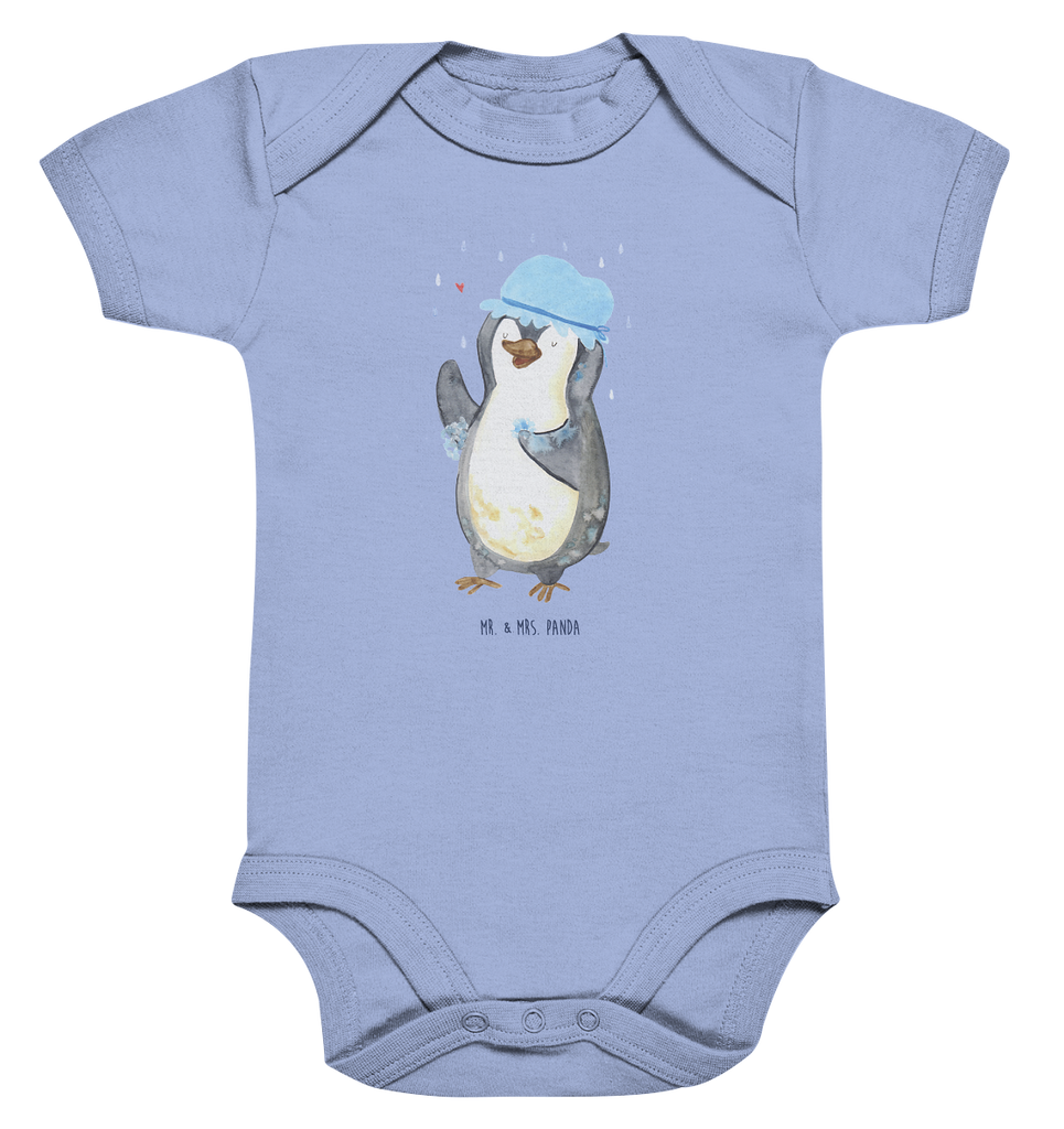 Organic Baby Body Pinguin Duschen Babykleidung, Babystrampler, Strampler, Wickelbody, Baby Erstausstattung, Junge, Mädchen, Pinguin, Pinguine, Dusche, duschen, Lebensmotto, Motivation, Neustart, Neuanfang, glücklich sein