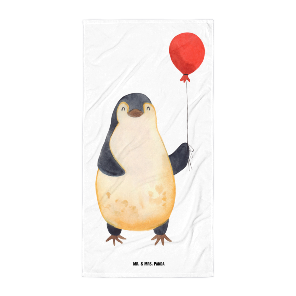 XL Badehandtuch Pinguin Luftballon Handtuch, Badetuch, Duschtuch, Strandtuch, Saunatuch, Pinguin, Pinguine, Luftballon, Tagträume, Lebenslust, Geschenk Freundin, Geschenkidee, beste Freundin, Motivation, Neustart, neues Leben, Liebe, Glück