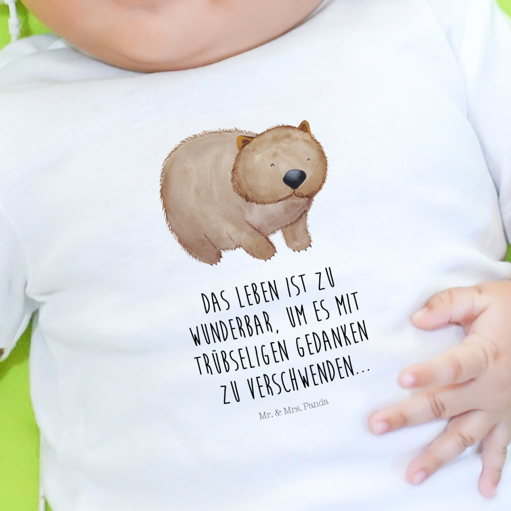 Baby Longsleeve Wombat Mädchen, Jungen, Baby, Langarm, Bio, Kleidung, Tiermotive, Gute Laune, lustige Sprüche, Tiere, Wombat, Das Leben ist schön, Motivation, Spruch, Australien