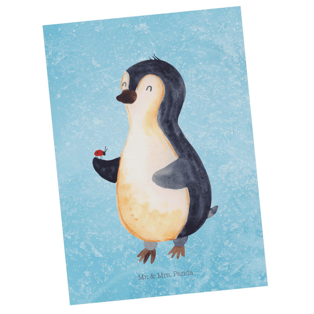 Postkarte Pinguin Marienkäfer Postkarte, Karte, Geschenkkarte, Grußkarte, Einladung, Ansichtskarte, Geburtstagskarte, Einladungskarte, Dankeskarte, Pinguin, Pinguine, Marienkäfer, Liebe, Wunder, Glück, Freude, Lebensfreude