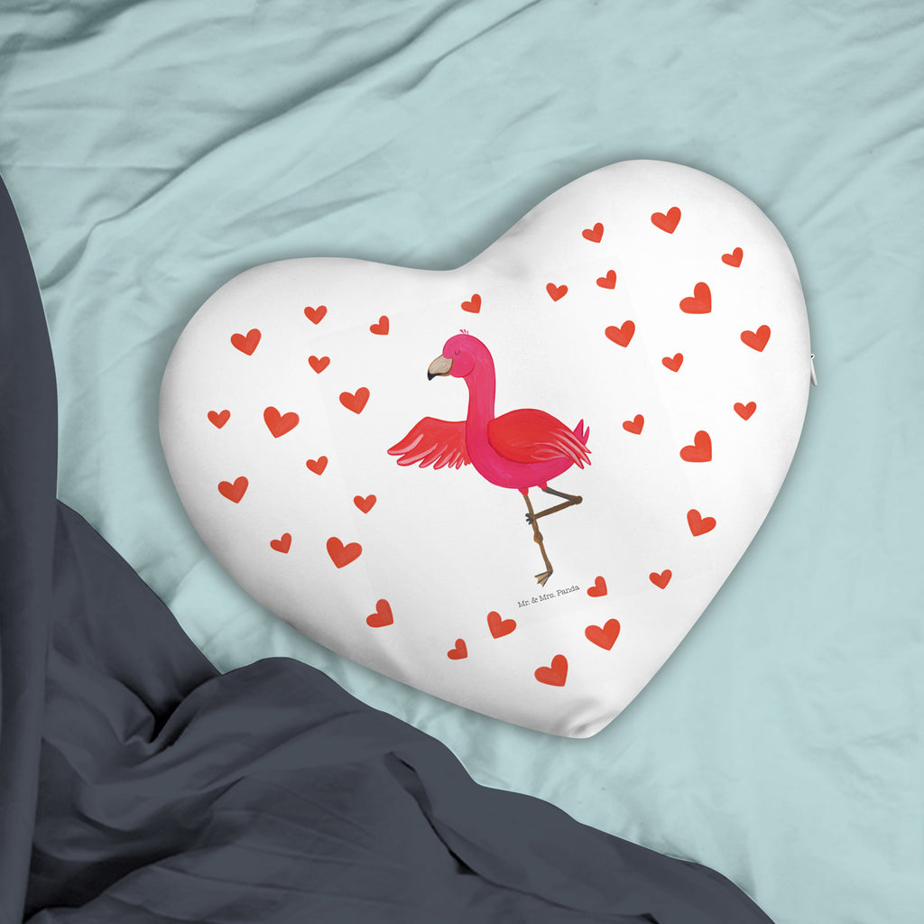 Herzkissen Flamingo Yoga Kissen, Herzkissen, Herzform, Herz, Dekokissen, Flamingo, Vogel, Yoga, Namaste, Achtsamkeit, Yoga-Übung, Entspannung, Ärger, Aufregen, Tiefenentspannung