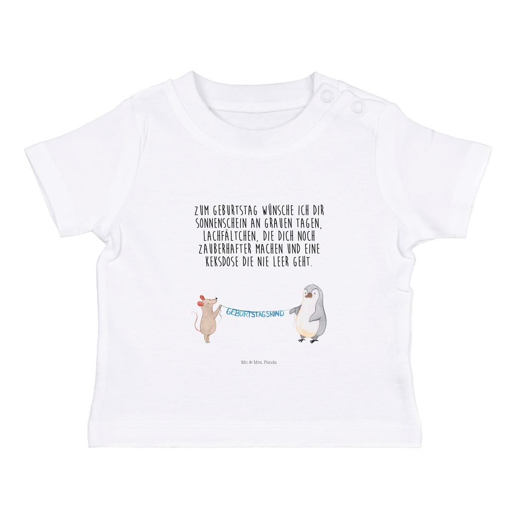 Organic Baby Shirt Maus Pinguin Geburtstag Baby T-Shirt, Jungen Baby T-Shirt, Mädchen Baby T-Shirt, Shirt, Geburtstag, Geburtstagsgeschenk, Geschenk, Maus, Pinguin, Geburtstage, Happy Birthday, Geburtstagsfeier