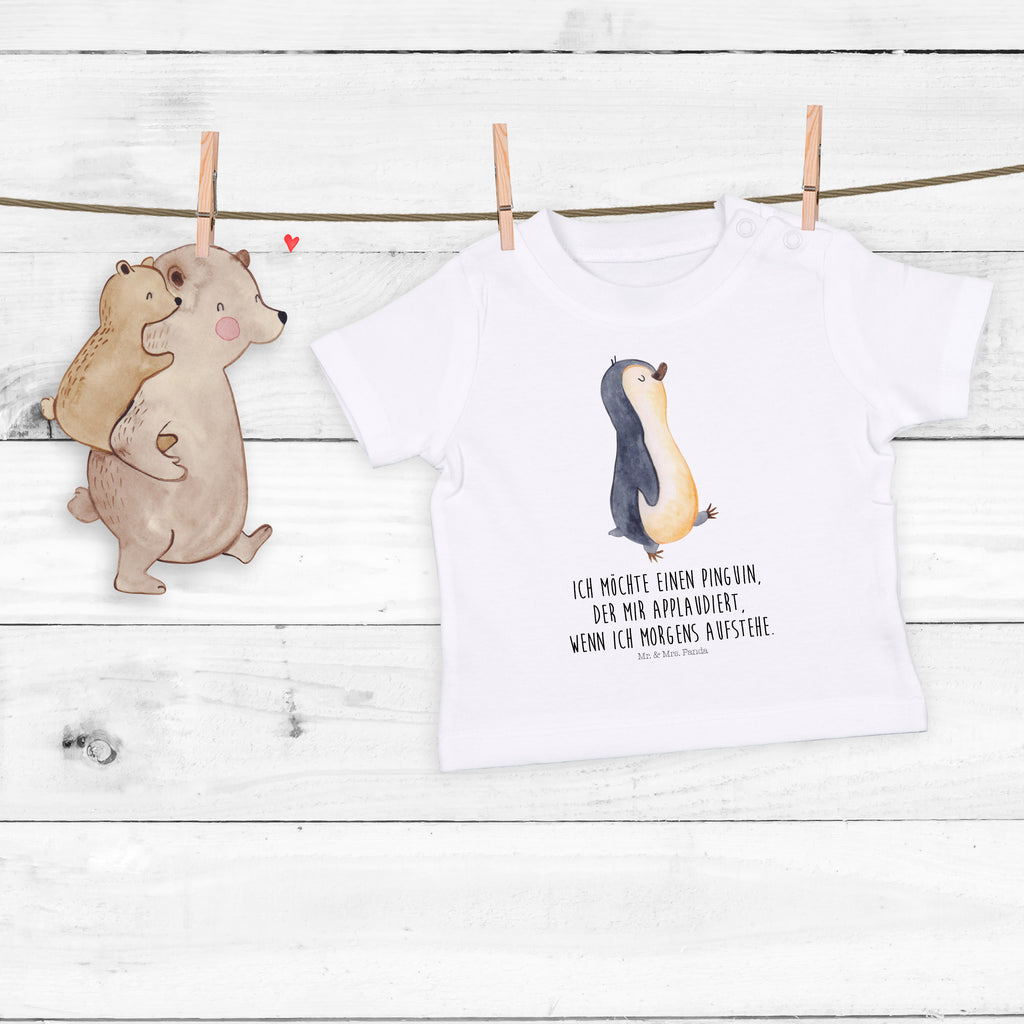 Organic Baby Shirt Pinguin marschierend Baby T-Shirt, Jungen Baby T-Shirt, Mädchen Baby T-Shirt, Shirt, Pinguin, Pinguine, Frühaufsteher, Langschläfer, Bruder, Schwester, Familie