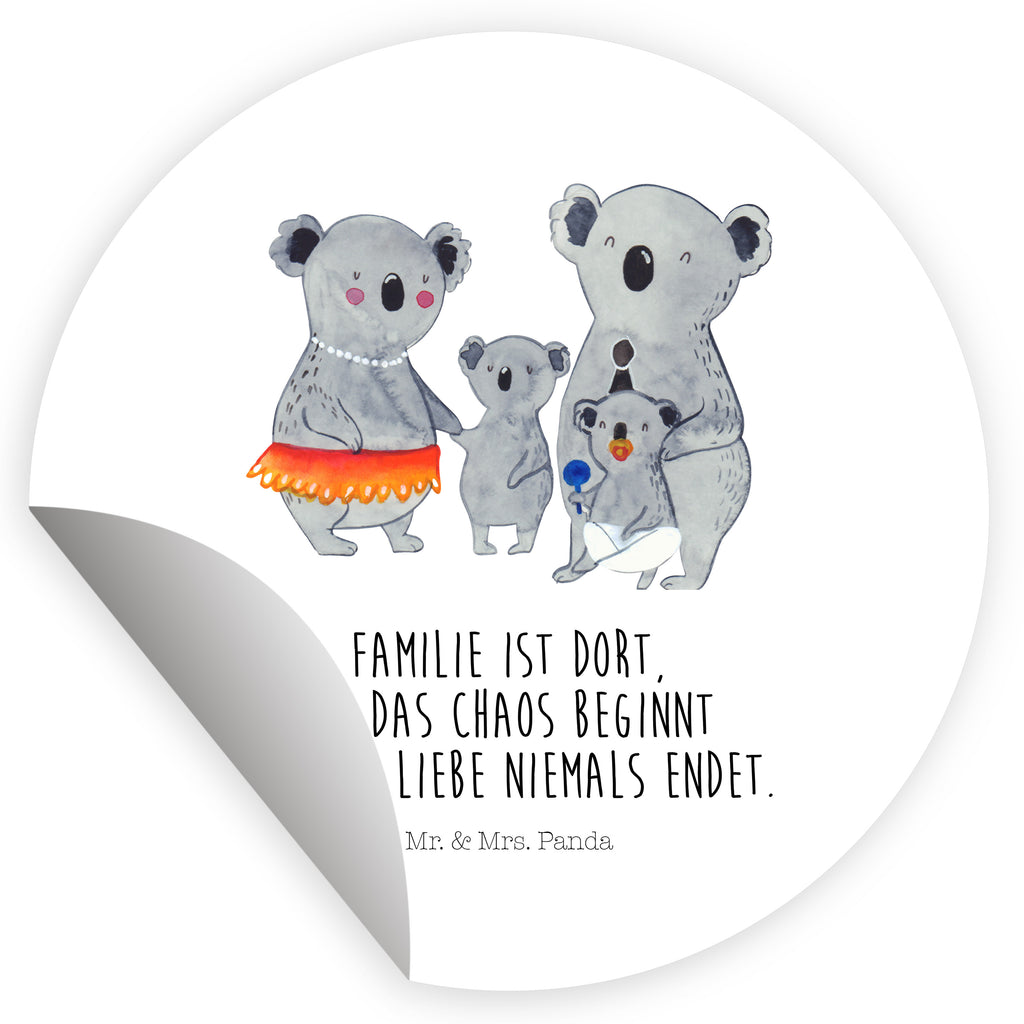 Rund Aufkleber Koala Familie Sticker, Aufkleber, Etikett, Kinder, rund, Familie, Vatertag, Muttertag, Bruder, Schwester, Mama, Papa, Oma, Opa, Koala, Koalas, Family, Geschwister, Familienleben