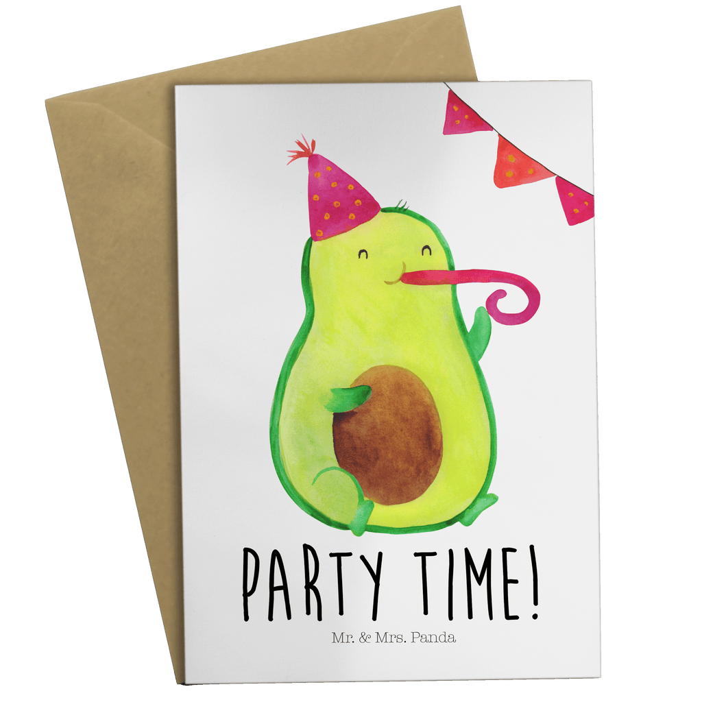 Grußkarte Avocado Party Time Grußkarte, Klappkarte, Einladungskarte, Glückwunschkarte, Hochzeitskarte, Geburtstagskarte, Karte, Avocado, Veggie, Vegan, Gesund