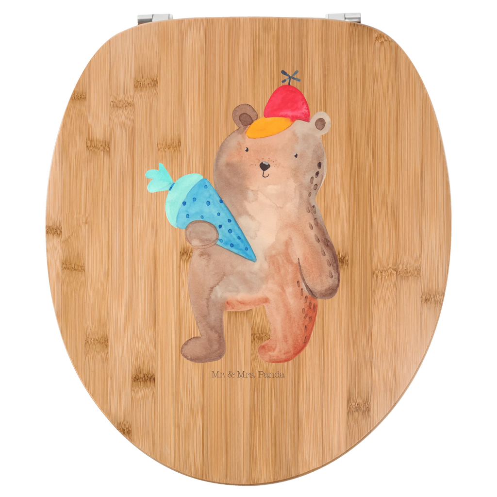 Motif toilet seat bear School cone toilet seat, toilet cover, toilet lid, wood, toilet, bear, teddy, teddy bear, cuddly toy, First day of school gift, Starting school, Primary school, School enrolment gift, School gift, Bear motif, School bag